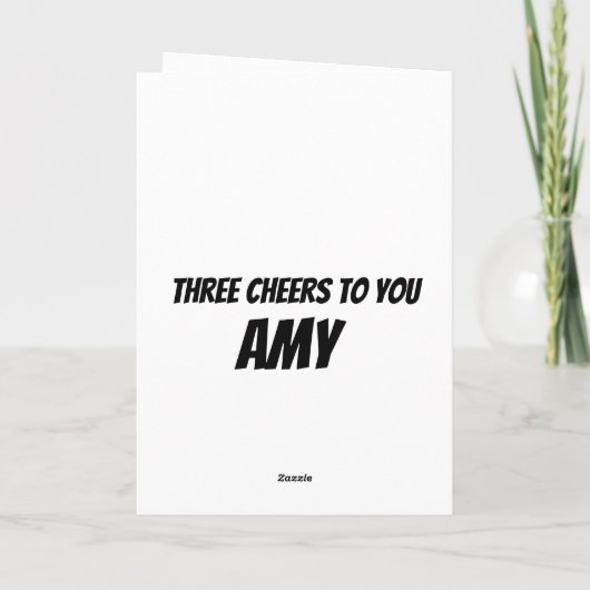 Sneeuwluipaard met verjaardagshoed kaart (Achterkant)