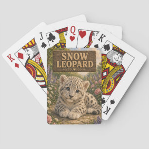 Sneeuwluipaard Mooie Baby Verhalenboek Nursery Die Pokerkaarten