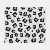 Sneeuwluipaard Naadloos Patroon Fleece Deken (Voorkant (Horizontaal))