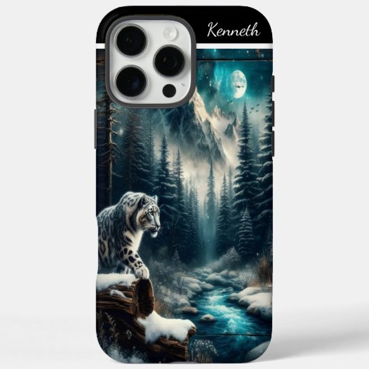 Sneeuwluipaard onder de maan Case-Mate iPhone case (Achterkant)