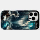 Sneeuwluipaard onder de maan Case-Mate iPhone case (Achterkant (horizontaal))