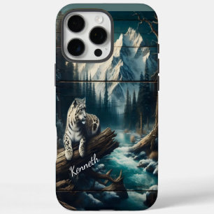 Sneeuwluipaard onder maanlicht iPhone 16 pro max hoesje