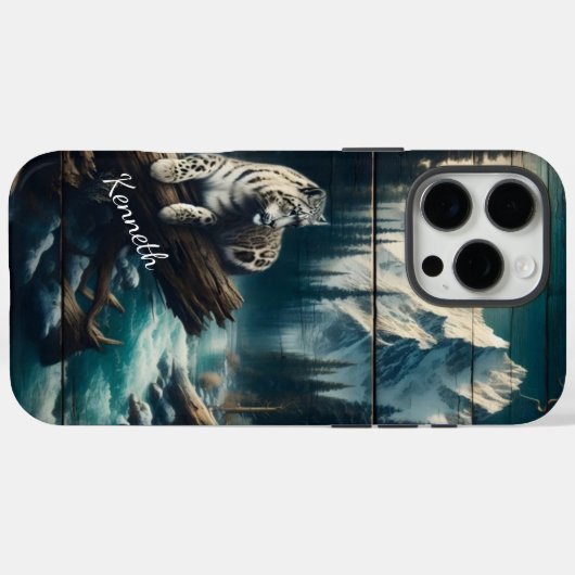 Sneeuwluipaard onder maanlicht Case-Mate iPhone case (Achterkant (horizontaal))
