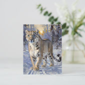 Sneeuwluipaard onderzoek E Feestdagenkaart (Staand voorkant)