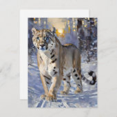 Sneeuwluipaard onderzoek E Feestdagenkaart (Voorkant / Achterkant)