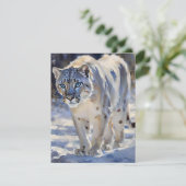 Sneeuwluipaard onderzoek F Feestdagenkaart (Staand voorkant)