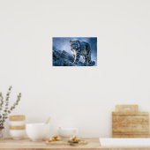 Sneeuwluipaard op bergtop – Wilde natuur Poster (Keuken)