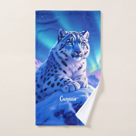 Sneeuwluipaard op Mountain Rock Bad Handdoek (Handdoek)