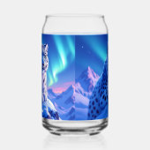 Sneeuwluipaard op Mountain Rock Blikvorm Glas (Links)