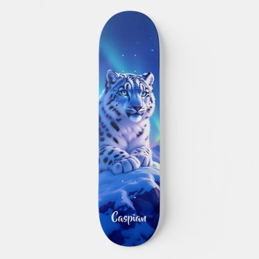 Sneeuwluipaard op Mountain Rock Persoonlijk Skateboard (Voorkant)