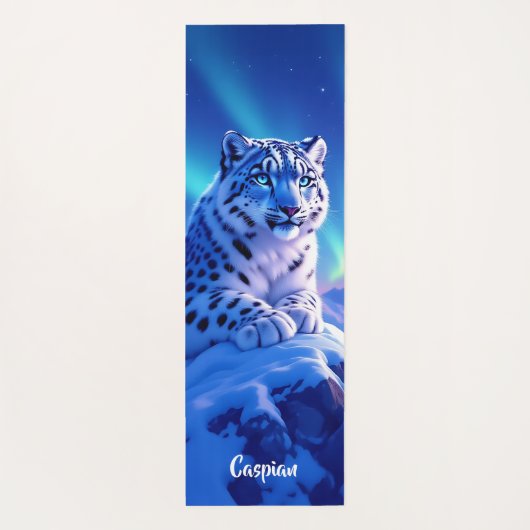 Sneeuwluipaard op Mountain Rock Yogamat (Achterkant)