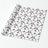 Sneeuwluipaard Razernij Inpakpapier (kies kleur) (Uitgerold)