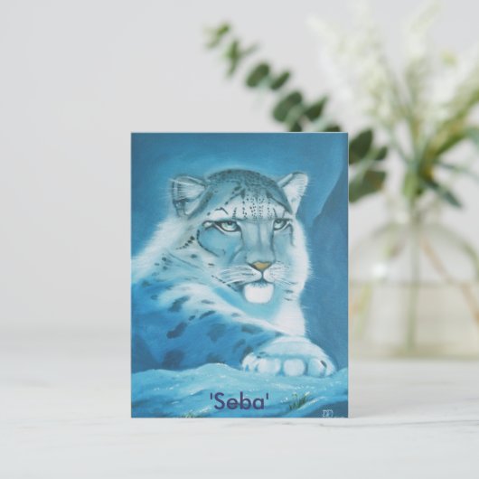 sneeuwluipaard, "Seba" Briefkaart (Staand voorkant)
