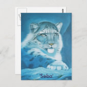 sneeuwluipaard, "Seba" Briefkaart (Voorkant / Achterkant)