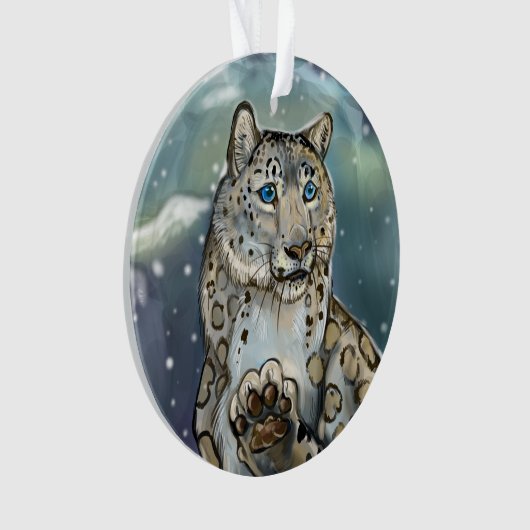 Sneeuwluipaard~sierlijk Ornament (voorkant)