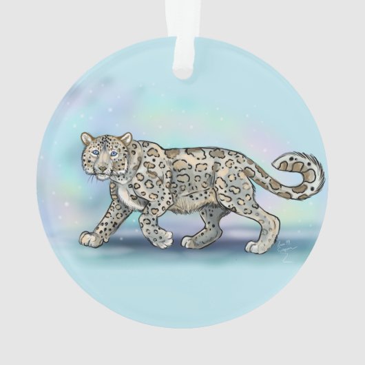 Sneeuwluipaard~sierlijk Ornament (achterkant)