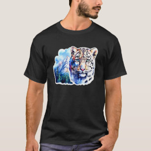 Sneeuwluipaard Sneeuw Bergen Winter Grote Kataanbi T-shirt
