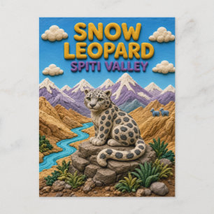 Sneeuwluipaard Spiti Valley Modern KlayKoo Briefkaart