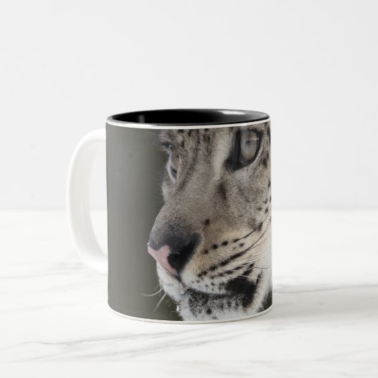 Sneeuwluipaard (Uncia uncia) Tweekleurige Koffiemok (Voorkant links)