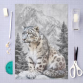 Sneeuwluipaard Wilde Kat Aquarel Tissuepapier (Craft)