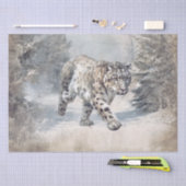 Sneeuwluipaard Wilde Kat Aquarel Tissuepapier (Craft)
