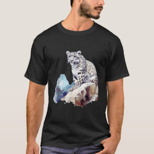 Sneeuwluipaard Winter Berg Grote Katachtige Wilde  T-shirt