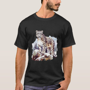 Sneeuwluipaard Winter Berg Grote Katachtige Wilde T-shirt
