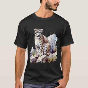 Sneeuwluipaard Winter Berg Grote Katachtigen Wilde T-shirt