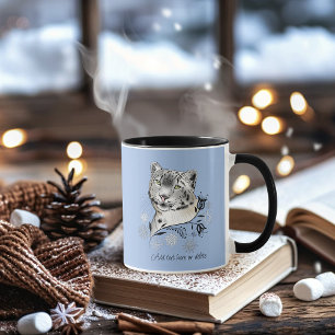 Sneeuwluipaard Winter Elegantie Blauwe Sneeuwvlokk Mok