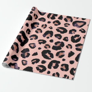 Sneeuwluipaard zwarte grijze beige naadloze achter cadeaupapier