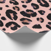 Sneeuwluipaard zwarte grijze beige naadloze achter cadeaupapier (Hoek)