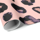 Sneeuwluipaard zwarte grijze beige naadloze achter cadeaupapier (Rol Hoek)