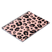 Sneeuwluipaard zwarte grijze beige naadloze achter notitieboek (Linkerzijde)