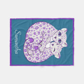 Sneeuwluipaarden Aangepaste naam snijden Fleece Deken (Voorkant (Horizontaal))