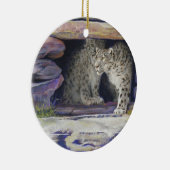 Sneeuwluipaarden Keramisch Ornament (Rechts)