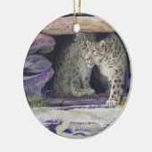 Sneeuwluipaarden Keramisch Ornament (Links)