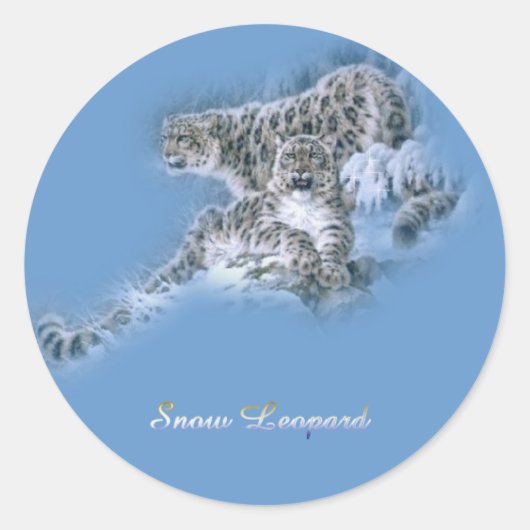 Sneeuwluipaarden Ronde Sticker (Voorkant)