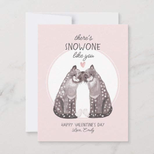 Sneeuwluipaarden Schattigee Valentijn Feestdagenkaart (Voorkant)