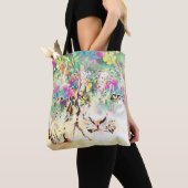 Sneeuwluipaarden tropische bloemen Hawaïaans dier Tote Bag (Dichtbij)
