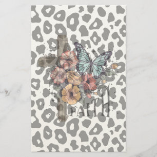 Sneeuwluipaardkruis, Bloemen en Vlinders Briefpapier