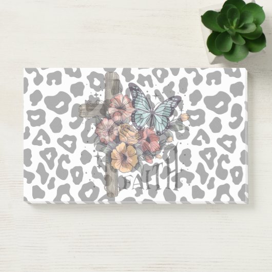 Sneeuwluipaardkruis, Bloemen en Vlinders Post-it® Notes (Kantoor)