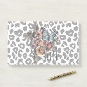 Sneeuwluipaardkruis, Bloemen en Vlinders Post-it® Notes (Op bureau)