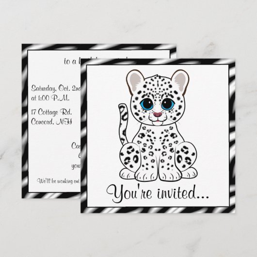 Sneeuwluipkuil Cartoon Kaart (Voorkant / Achterkant)