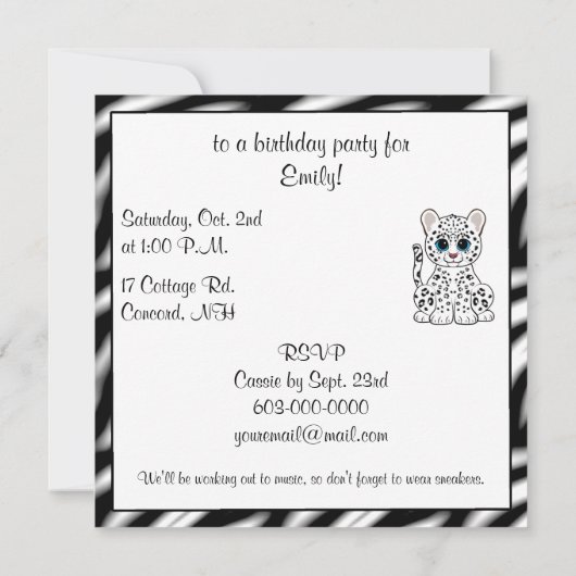 Sneeuwluipkuil Cartoon Kaart (Achterkant)