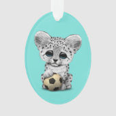 sneeuwluipkuil met Football Voetbal Ornament (voorkant)