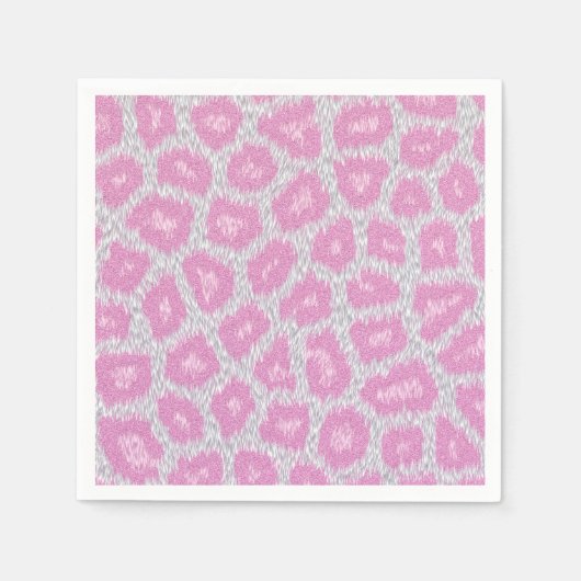 Sneeuwluipstijl - Zilver roze Servetten (Voorkant)