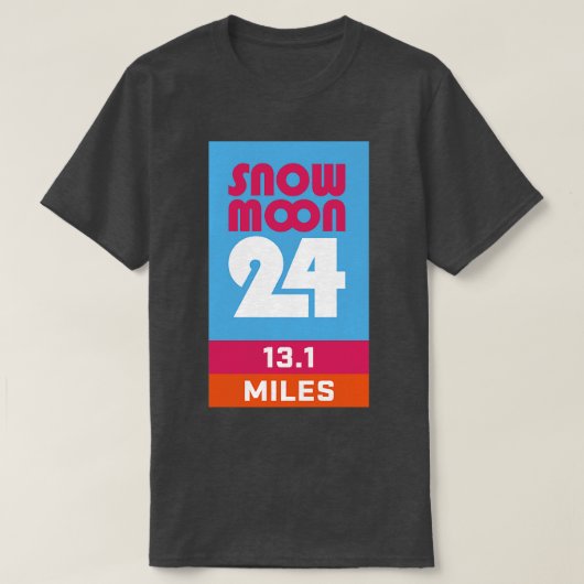 Sneeuwmaan 24 131 mijl halve marathon t-shirt (Design voorkant)