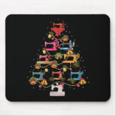 Sneeuwmachine met kerstboom muismat (Voorkant)