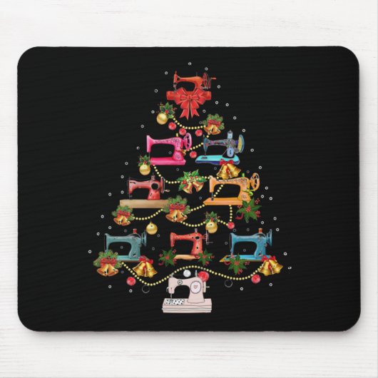 Sneeuwmachine met kerstboom muismat (Voorkant)