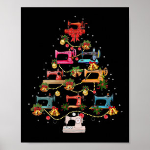 Sneeuwmachine met kerstboom poster